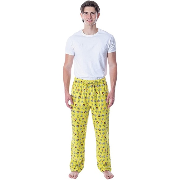 Nickelodeon Men’s SpongeBob SquarePants Face Expressions Pajama Pants L - Picture 1 of 14